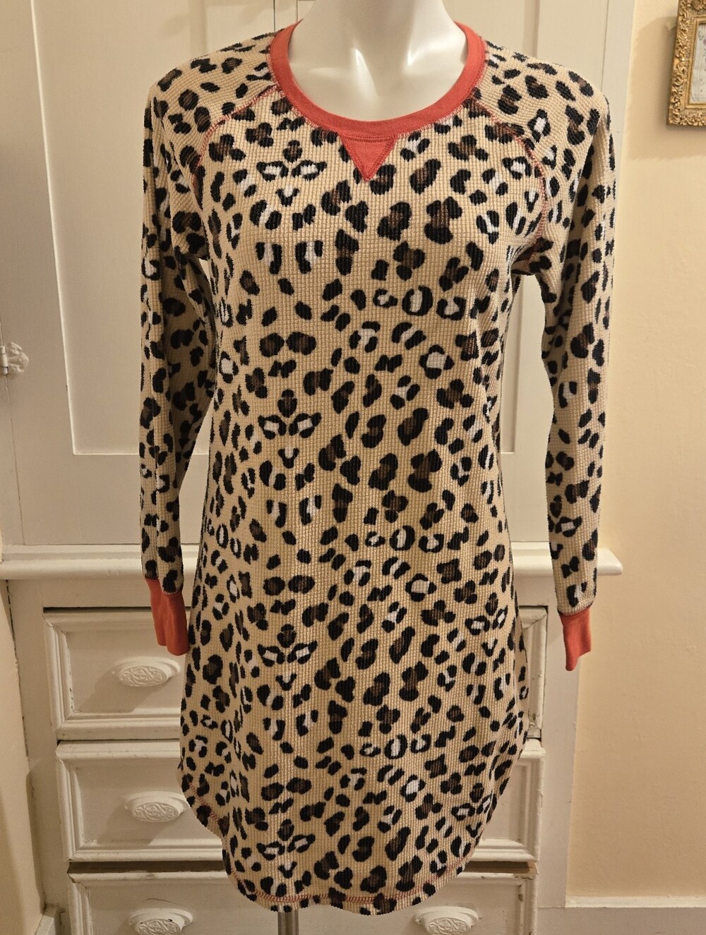 PJ Couture Leopard Print Honeycomb Nightie Sz M
